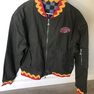 LRG Olive Bomber Jacket with Red & Yellow Trim